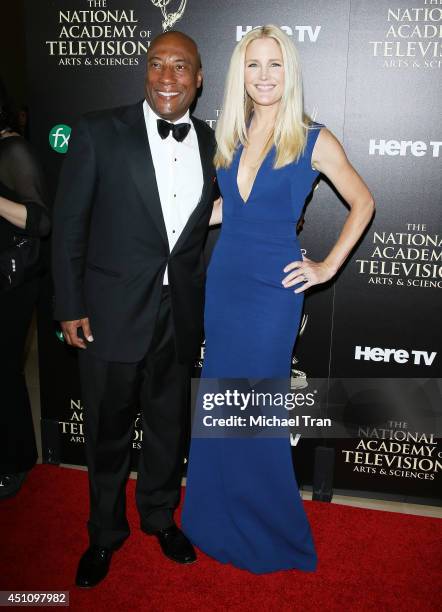 Byron Allen and Jennifer Lucas arrive at the 41st Annual Daytime Emmy Awards held at The Beverly Hilton Hotel on June 22, 2014 in Beverly Hills,...