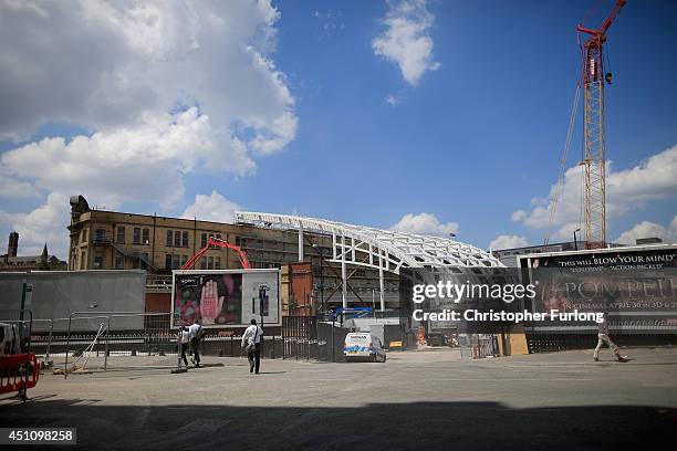 General view of building works upgrading Victoria Railway Station in the City of Manchester, on June 23, 2014 in Manchester, England. Chancellor...