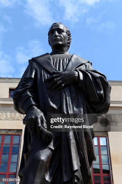 Life-sized Christopher Columbus statue stands outside Columbus City Hall on May 16, 2014 in Columbus, Ohio.
