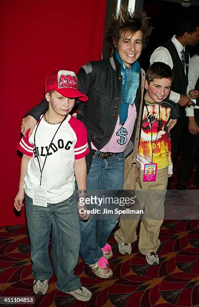 Director Sara Sugarman and nephews during Confessions of a Teenage Drama Queen - New York Premiere - Arrivals at Loews E-Walk Theater in New York...