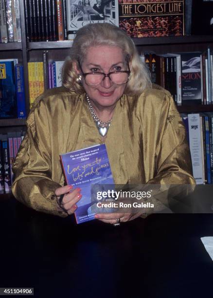 Gillian Helfgott autographs copies of her new book "Love You Tto Bits and Pieces: Life with David Helfgott" on April 9, 1997 at Barnes & Noble in New...