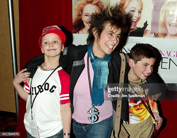 Director Sara Sugarman and her nephews during Confessions of a Teenage Drama Queen - New York Premiere - Arrivals at Loews E-Walk Theater in New York...
