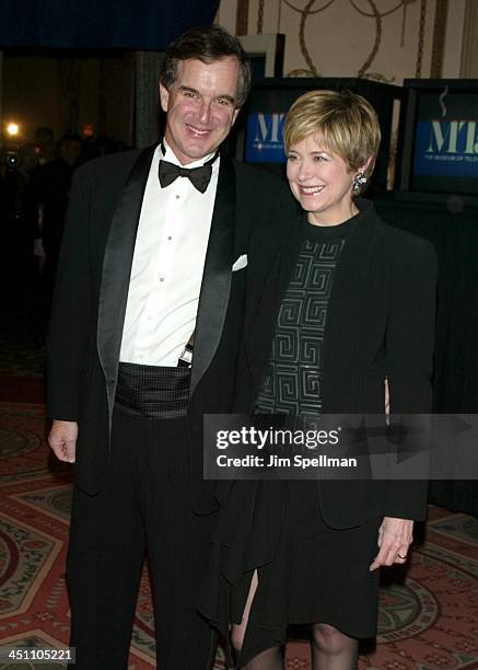 Garry Trudeau and Jane Pauley during The Museum of Television & Radio To Honor Tom Brokaw at Waldorf Astoria in New York City, New York, United...