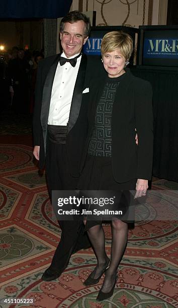 Garry Trudeau and Jane Pauley during The Museum of Television & Radio To Honor Tom Brokaw at Waldorf Astoria in New York City, New York, United...