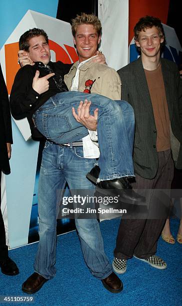 Ryan Pinkston, Jake McDorman and Johnny Lewis during FOX 2004-2005 Prime Time Upfront After party at Central Park Boathouse in New York City, New...