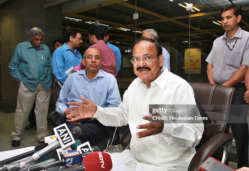 Venkaiah Naidu Travels By Airport Express Metro