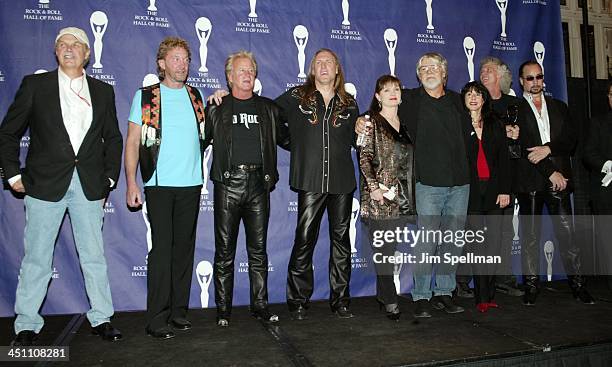 Inductee Bob Seger and his band Drew Abbott, Craig Frost, Chris Campbell, Mark Chatfield, Shaun Murphy, Laura Creamer, Dan Brewer and Alto Reed