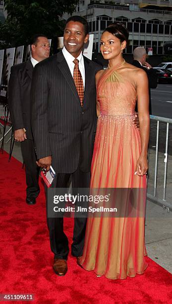 Denzel Washington and Kimberly Elise during The Manchurian Candidate New York Premiere - Outside Arrivals at Clearview Cinema's Beekman Theatre in...