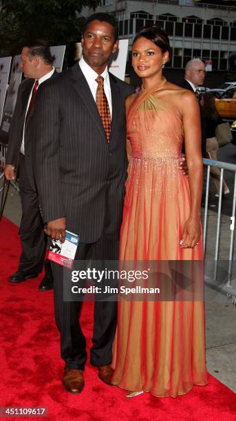 Denzel Washington and Kimberly Elise during The Manchurian Candidate New York Premiere - Outside Arrivals at Clearview Cinema's Beekman Theatre in...