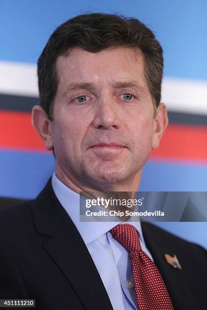 Johnston and Johnson CEO Alex Gorsky participates in a panel discussion on 'Talent Attraction and Retention' during the White House Summit On Working...