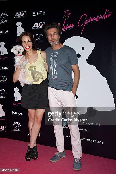 Spanish actress Nerea Garmendia and husband Spanish actor Jesus Olmedo attend the "By Nerea" new fashion collection at the Larios Cafe on June 23,...