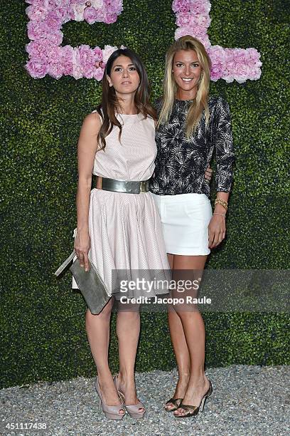 Laura Gauthier and Anna Maga Visconti attend the Stella McCartney Garden Party during the Milan Fashion Week Menswear Spring/Summer 2015 on June 23,...
