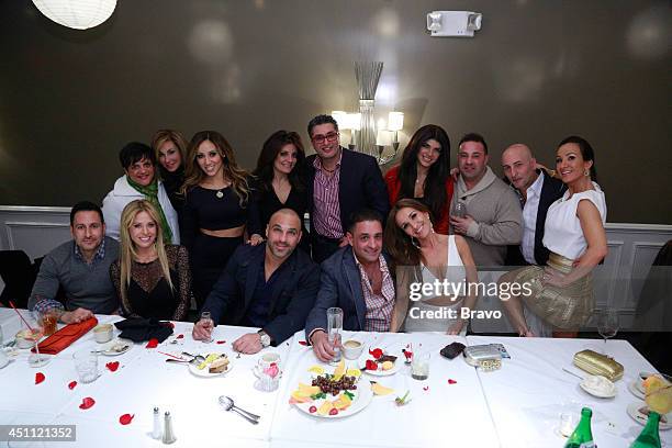 Pictured: Rosie Pierri, Melissa Gorga, Kathy Wakile, Rich Wakile, Teresa Giudice, Joe Giudice, Rino Aprea, Teresa Aprea Dina Manzo, Joe Gorga, and...