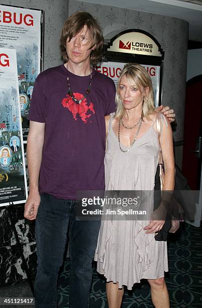 Thurston Moore and Kim Gordon of Sonic Youth during Junebug New York City Premiere - Arrivals at Loews 19th Street in New York City, New York, United...