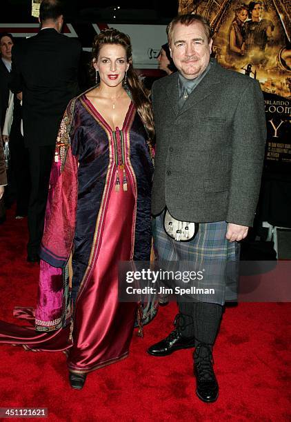 Brian Cox and wife Nicole during Troy New York Premiere - Outside Arrivals at Ziegfeld Theater in New York City, New York, United States.