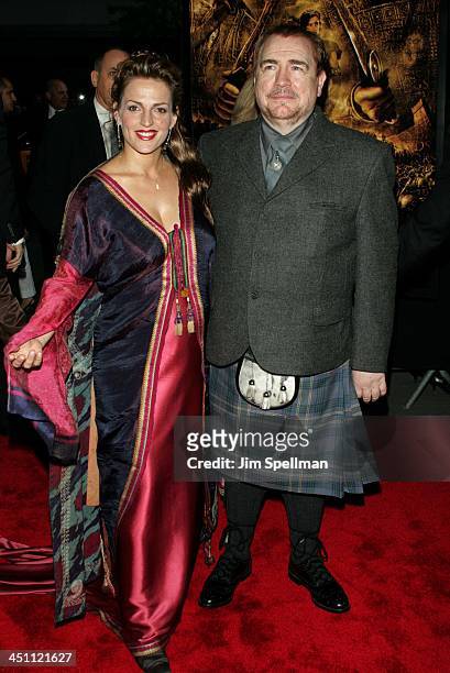 Brian Cox and wife Nicole during Troy New York Premiere - Outside Arrivals at Ziegfeld Theater in New York City, New York, United States.