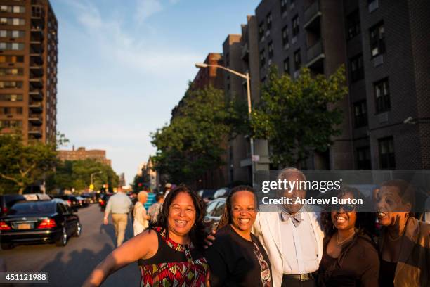 Rep. Charlie Rangel meets with constituents while campaigning in New York's 13th District on June 23, 2014 in the Harlem neighborhood of New York...