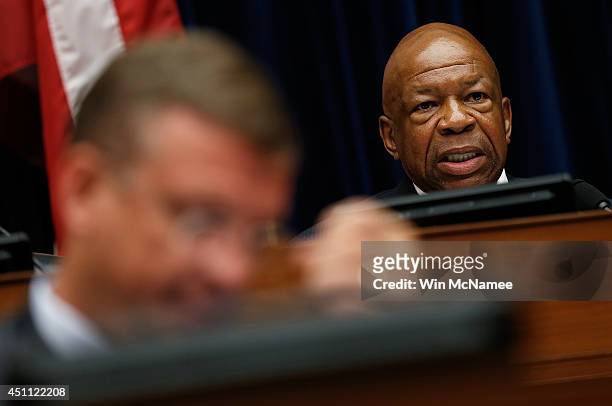 House Oversight and Government Reform Committee ranking member Elijah Cummings speaks during the testimony of Internal Revenue Service Commissioner...