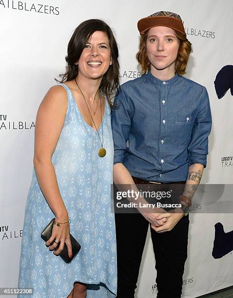 Co-founders of Everyone Is Gay Kristin Russo and Danielle Owens-Reid attend Logo TV's "Trailblazers" at the Cathedral of St. John the Divine on June...