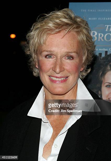 Glenn Close during The Brooke Ellison Story New York City Premiere - Arrivals at Alice Tully Hall, Lincoln Center in New York City, New York, United...