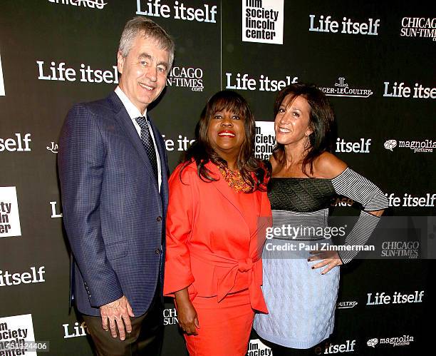 Director Steve James, Chaz Ebert and Marlene Iglitzen attend the "Life Itself" screening at The Film Society of Lincoln Center, Walter Reade Theatre...