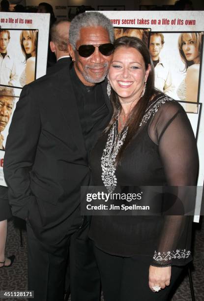 Morgan Freeman and Camryn Manheim during An Unfinished Life New York City Premiere - Outside Arrivals at Directors Guild of America Theater in New...