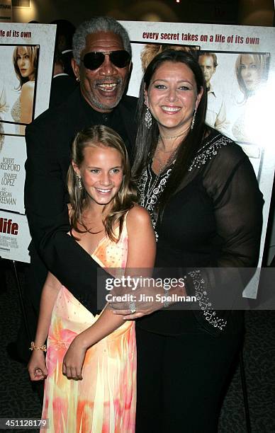 Morgan Freeman, Becca Gardner and Camryn Manheim during An Unfinished Life New York City Premiere - Outside Arrivals at Directors Guild of America...