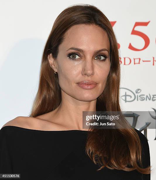 Angelina Jolie attends "Maleficent" press conference for Japan premiere at Grand Hyatt Tokyo on June 24, 2014 in Tokyo, Japan.