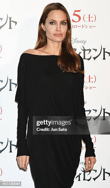 Angelina Jolie attends "Maleficent" press conference for Japan premiere at Grand Hyatt Tokyo on June 24, 2014 in Tokyo, Japan.