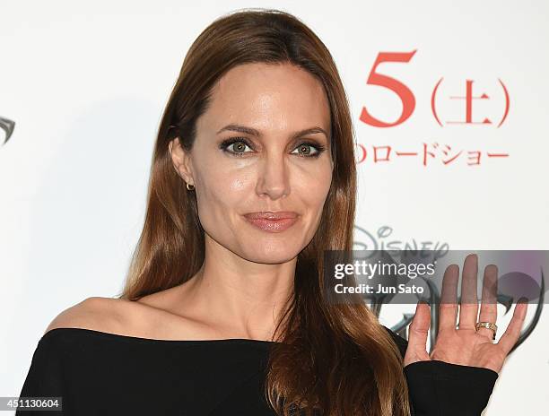 Angelina Jolie attends "Maleficent" press conference for Japan premiere at Grand Hyatt Tokyo on June 24, 2014 in Tokyo, Japan.