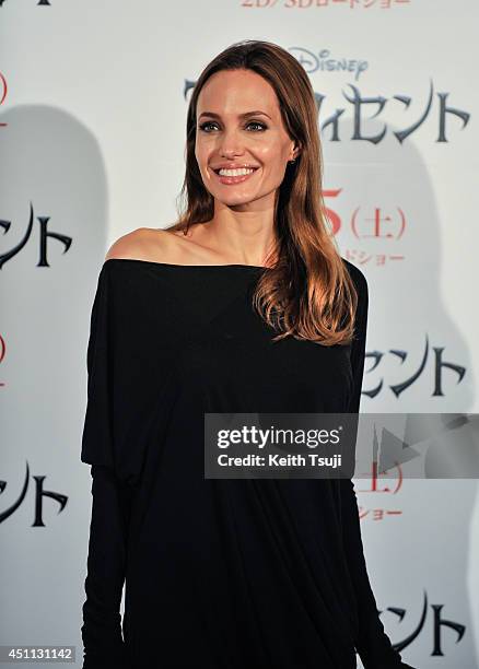 Angelina Jolie attends "Maleficent" press conference for the Japan premiere at Grand Hyatt Tokyo on June 24, 2014 in Tokyo, Japan.