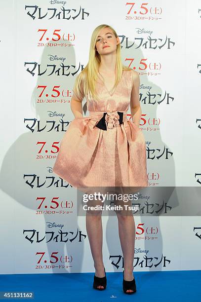 Elle Fanning attends "Maleficent" press conference for the Japan premiere at Grand Hyatt Tokyo on June 24, 2014 in Tokyo, Japan.