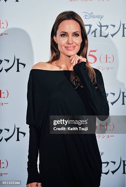 Angelina Jolie attends "Maleficent" press conference for the Japan premiere at Grand Hyatt Tokyo on June 24, 2014 in Tokyo, Japan.