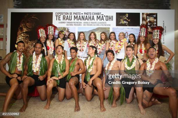 Seven Miss France: Mehiata Riaria, Chloe Mortaud, Mareva Georges, Mareva Galanter, Alexandra Rosenfeld and Marine Lorphelin pose during the Tahiti...