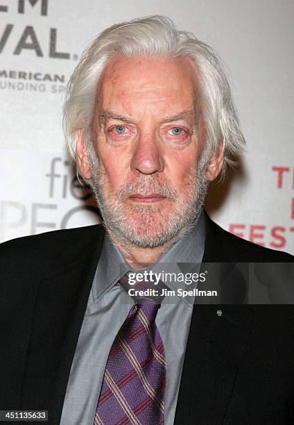 Donald Sutherland during 4th Annual Tribeca Film Festival - Fierce People Premiere - Outside Arrivals at Tribeca Performing Arts Center in New York...