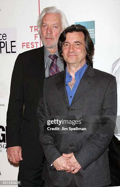 Donald Sutherland and Griffin Dunne during 4th Annual Tribeca Film Festival - Fierce People Premiere - Outside Arrivals at Tribeca Performing Arts...