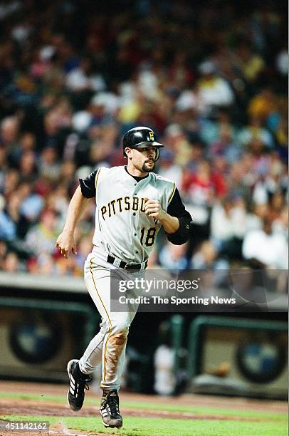 Jason Kendall of the Pittsburgh Pirates bats against the Houston Astros at Minute Maid Park on May 19, 2002 in Houston, Texas. The Pirates defeated...