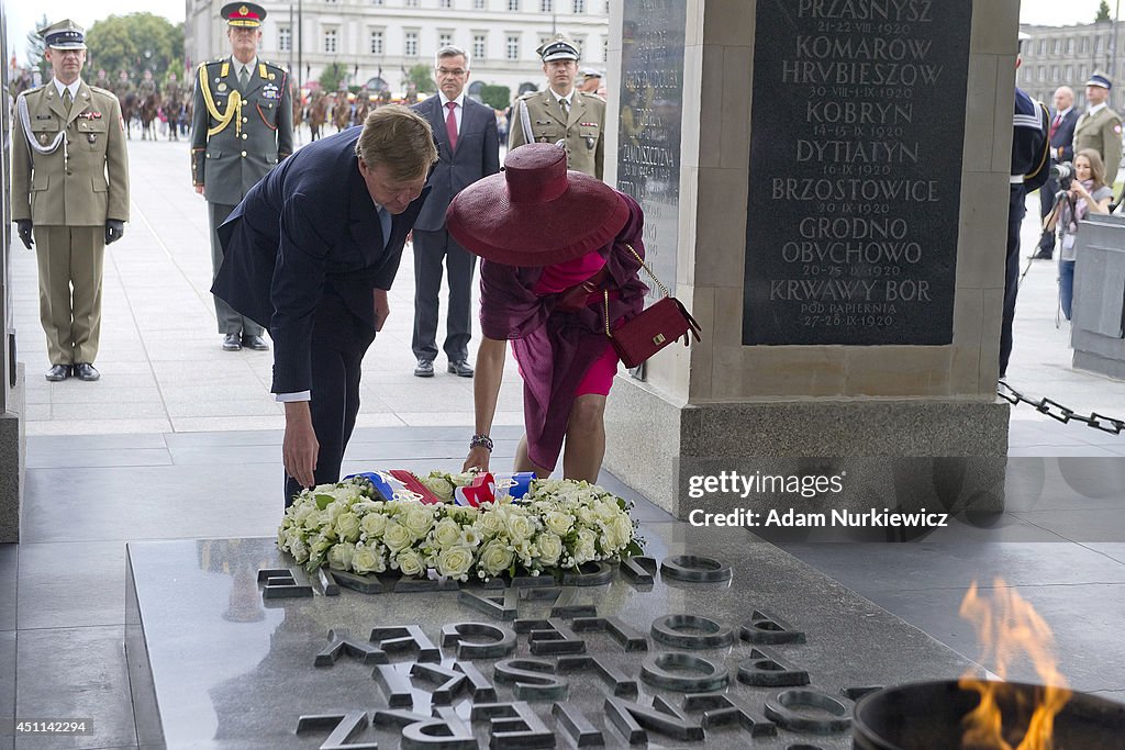 King Willem-Alexander And Queen Maxima Of The Netherlands Visit Warsaw