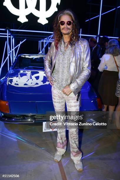 Steven Tyler attends the Roberto Cavalli show during the Milan Menswear Fashion Week Spring Summer 2015 on June 24, 2014 in Milan, Italy.