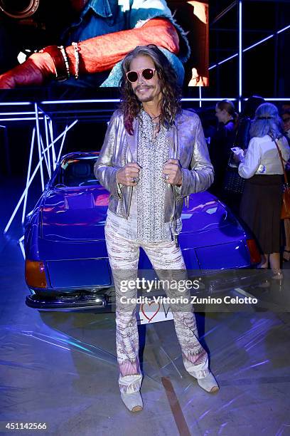 Steven Tyler attends the Roberto Cavalli show during the Milan Menswear Fashion Week Spring Summer 2015 on June 24, 2014 in Milan, Italy.