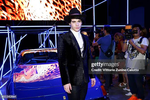 Leon Else attends the Roberto Cavalli show during the Milan Menswear Fashion Week Spring Summer 2015 on June 24, 2014 in Milan, Italy.