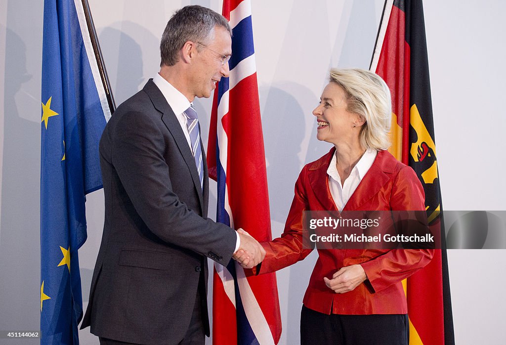 German Defense Minister Ursula Von Der Leyen Meets Jens Stoltenberg