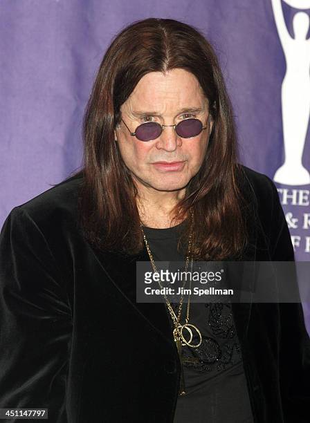 Ozzy Osbourne of Black Sabbath, inductee during 21st Annual Rock and Roll Hall of Fame Induction Ceremony - Press Room at Waldorf Astoria in New York...