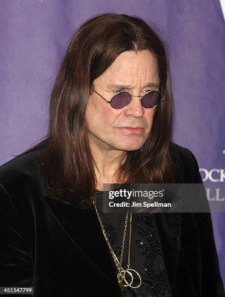 Ozzy Osbourne of Black Sabbath, inductee during 21st Annual Rock and Roll Hall of Fame Induction Ceremony - Press Room at Waldorf Astoria in New York...