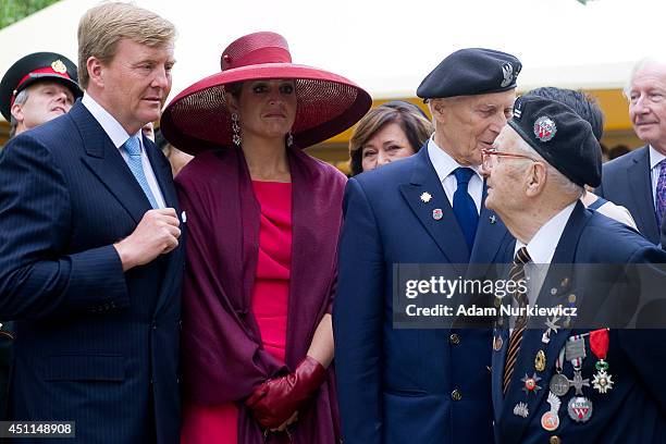 King Willem-Alexander and Queen Maxima of The Netherlands visit at the monument of Polish World War II veteran General Stanislav Maczek as part of...