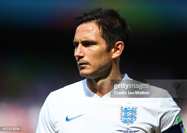 Frank Lampard of England looks on during the 2014 FIFA World Cup Brazil Group D match between Costa Rica and England at Estadio Mineirao on June 24,...