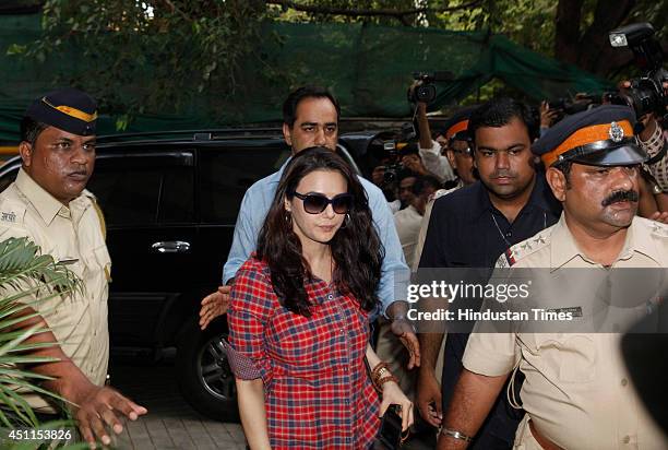 Bollywood actress Preity Zinta arrives at Wankhede stadium to record her statement in connection with the molestation case against her former boy...