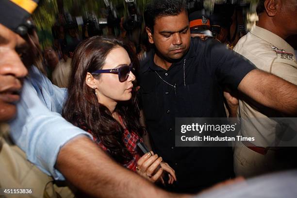 Bollywood actress Preity Zinta arrives at Wankhede stadium to record her statement in connection with the molestation case against her former boy...