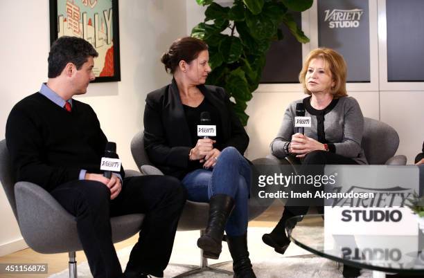 Producers Anthony Bregman, Emma Tillinger Koskoff and Letty Aronson attend Variety Awards Studio - Day 2 at the Leica Gallery and Store on November...
