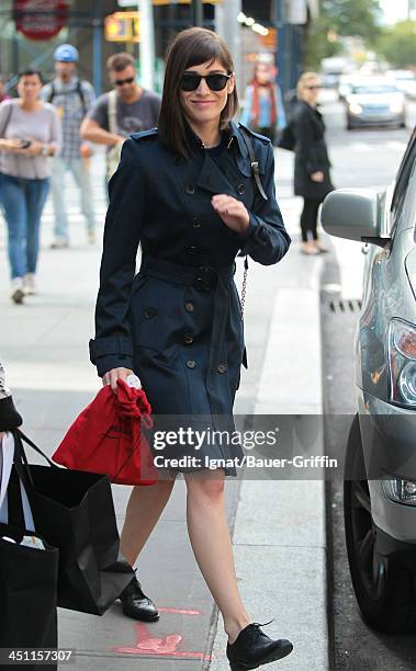 September 25: Lizzy Caplan is seen on September 25, 2013 in New York City.